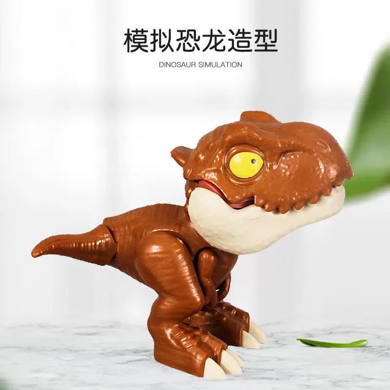 跨境迷你咬手指恐龙玩具多关节可动霸王龙沧龙新奇特模型袋装批发