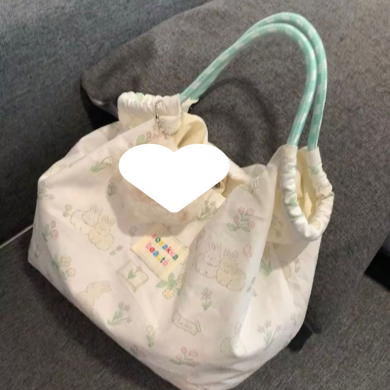 印花新款大容量通勤包卡通兔子手拎包韩版单肩包女学生可爱帆布包|undefined