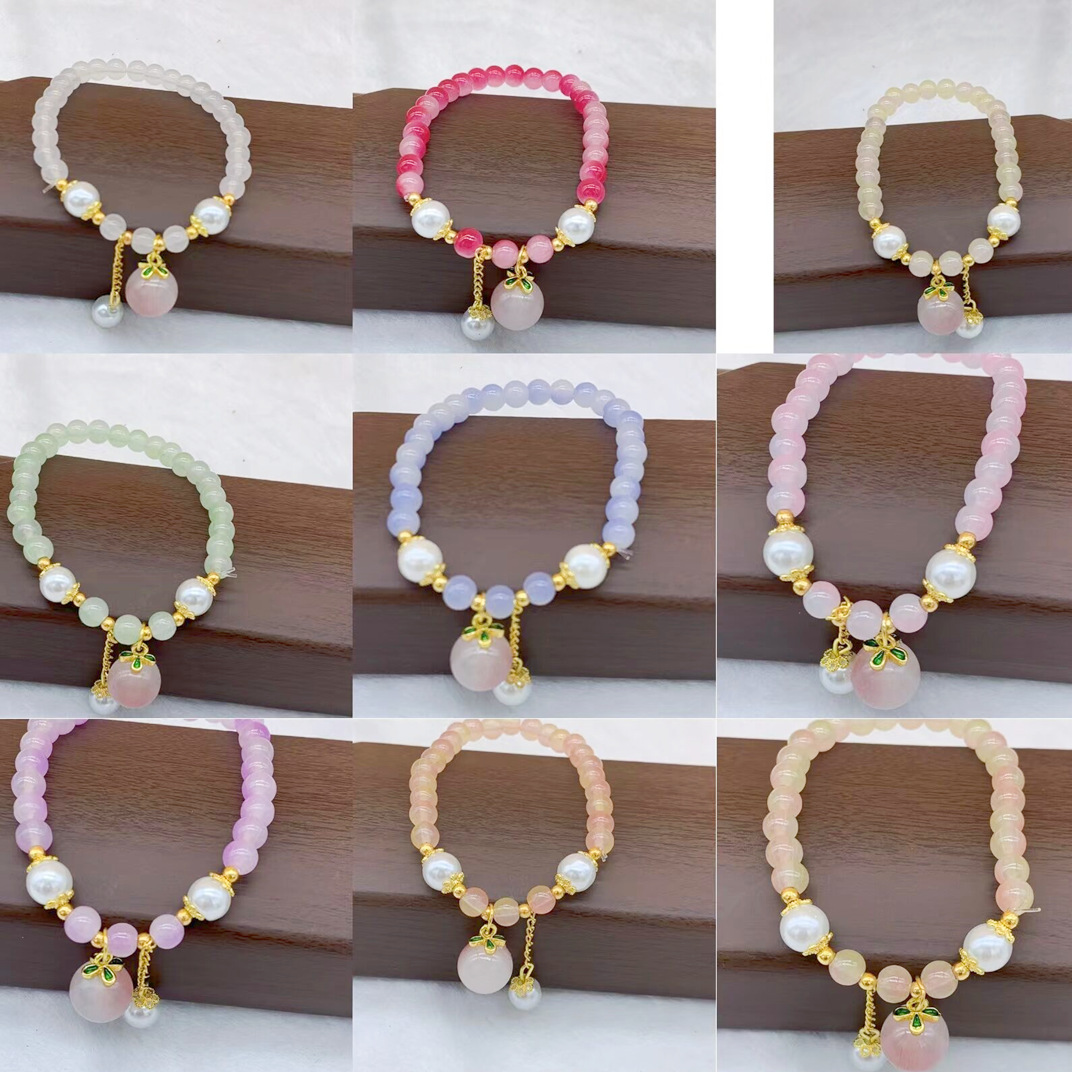 Rainbow fresh cute two-color bracelet pearl