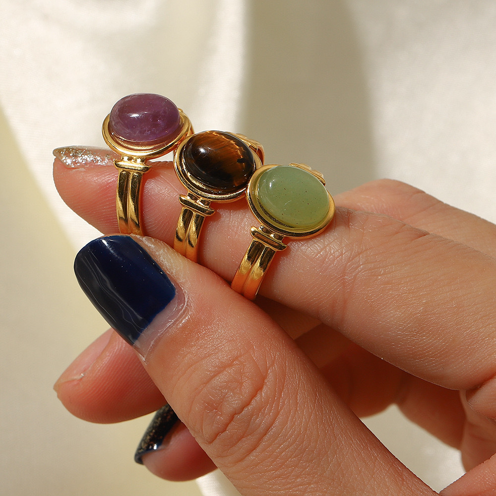 6g Weight Open Rings Classification Wholesale Jewelry Retro Oval 304 Stainless Steel Open Rings