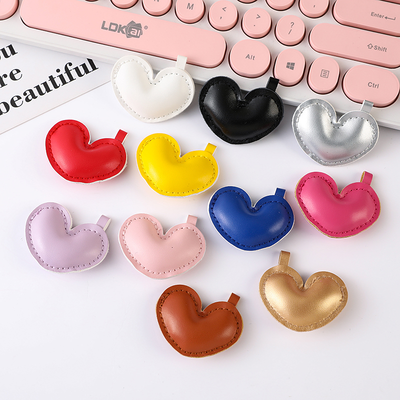 DIY Jewelry Accessories Pu Leather 3D Bubble Heart Phone Case Bag Clothing Keychain Pendant Charm