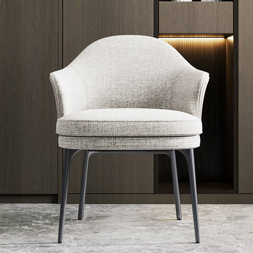 Luxury modern dining chair, simple leisure chair, solid wood Italian minimalist chair, restaurant model room sales office negotiation chair 