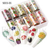 Fruit starry sky for manicure, nail stickers for nails, fake nails, suitable for import, new collection, flowered