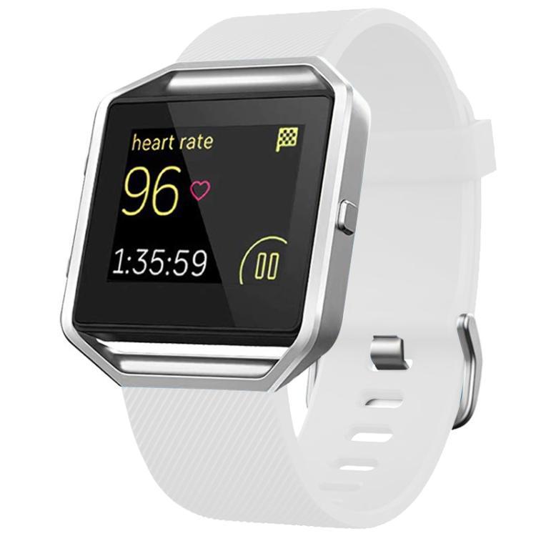 Para Fitbit Blaze xDfind hebilla de acero twill sólido correa de silicona S / L