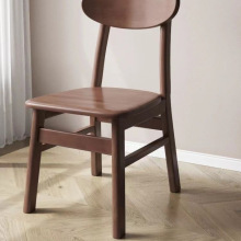 全实木现代靠背椅北欧蝴蝶椅简约实木餐椅家用橡胶木餐椅凳子