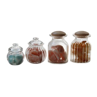 Food and play miniature 12 points bjd6 points doll house accessories decoration diy home glass bottle sugar jam transparent stripes
