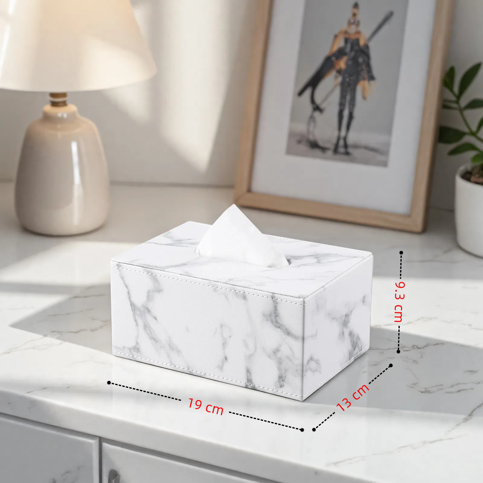 INS estilo moda mármol patrón caja de pañuelos de cuero hotel restaurante decoración hogar Luz lujo caja de pañuelos de almacenamiento al por mayor