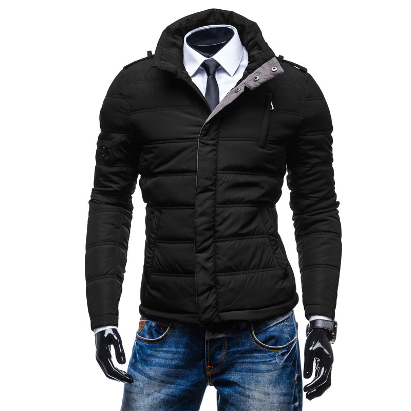 2021 Winter New Men's Robe Slim fit Stand up Collar Thick Warm Cotton Jacket_voghion.com