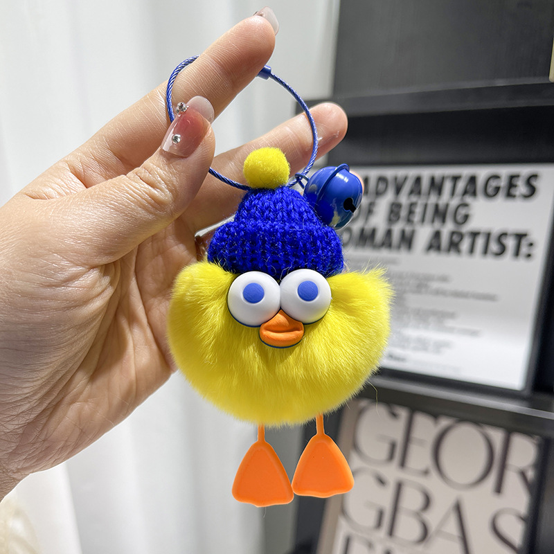 Corea del Sur ins Internet celebridad Rex conejo Bola de piel lindo duende mochila adornos pequeño pato coche llavero teléfono móvil colgante