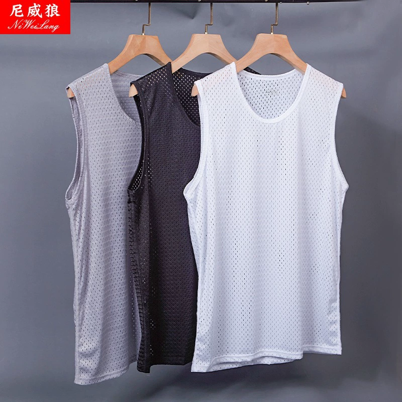 尼威狼 Silk breathable sports vest with a round collar sleevless, custom-made
