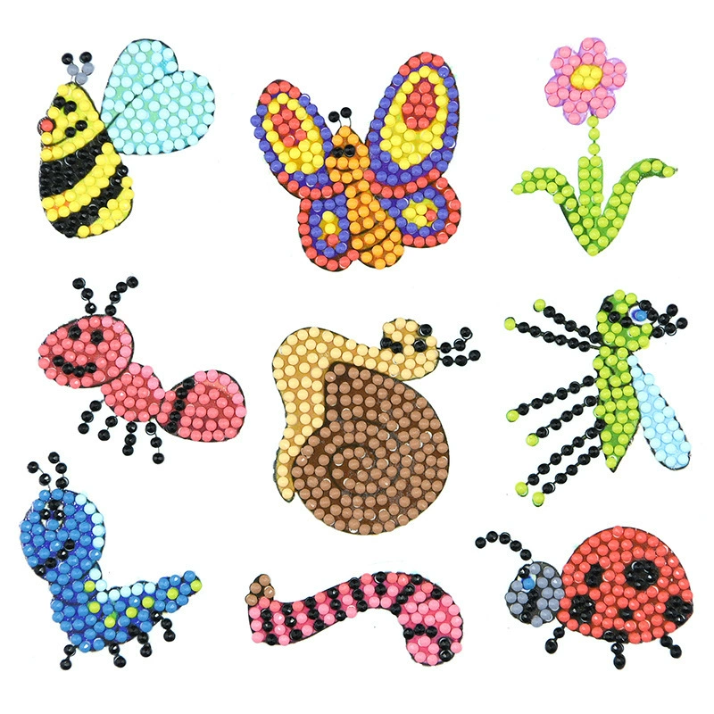 5D детский набор для алмазной мозаики sticker DIY, повседневные животные дизайны, разные размеры (наклейка и стразы)