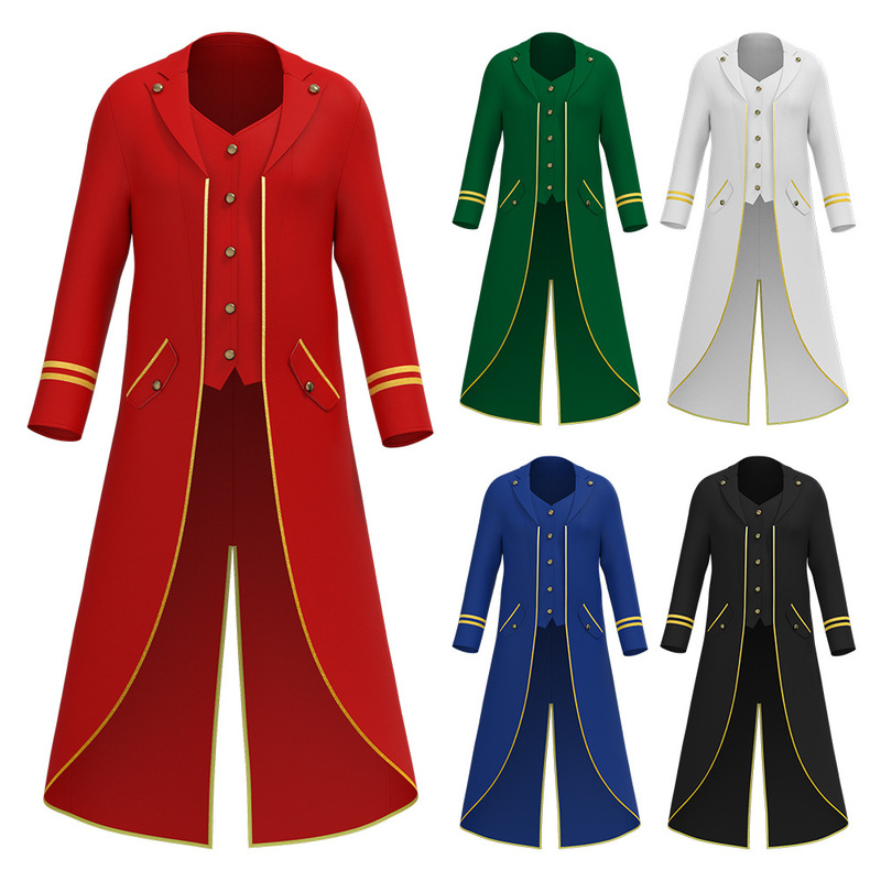 Jiamei Halloween Performance Costume Medieval Retro Mid-Length Tuxedo Gothic Steampunk Coat Jiamei Halloween Performance Costume Medieval Retro Mid-Length Tuxedo Gothic Steampunk Coat