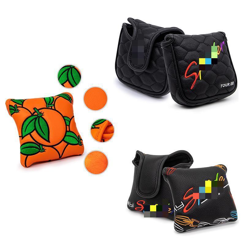 Golf club manga putter imán naranja Mallet Comercio exterior Venta caliente cabeza de la varilla cubierta protectora aplicable araña