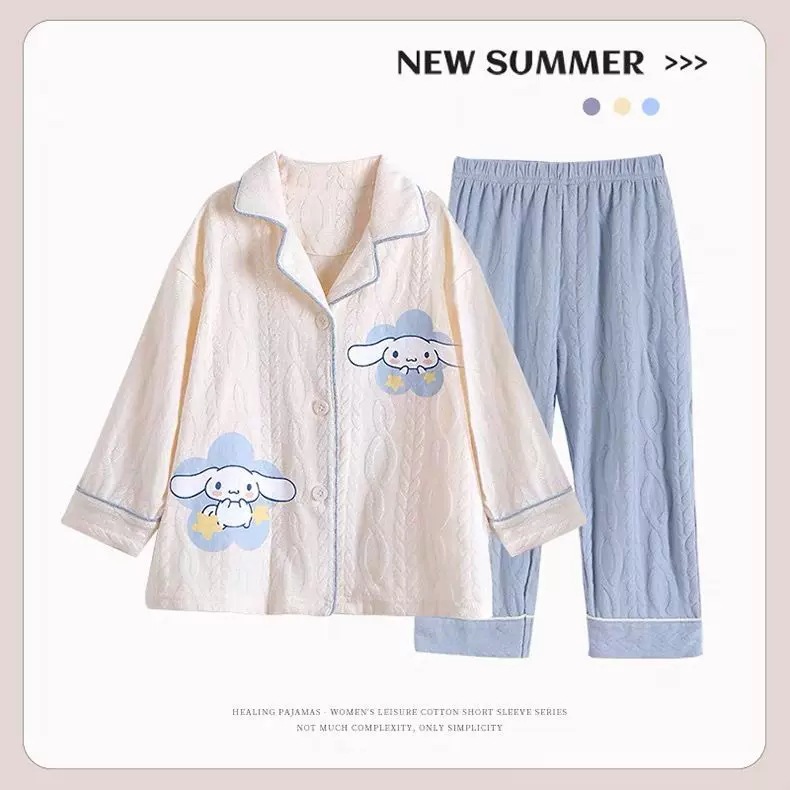 2025 nuevo pijama infantil niñas otoño delgado algodón de manga larga dibujos animados lindo conjunto de ropa para padres e hijos