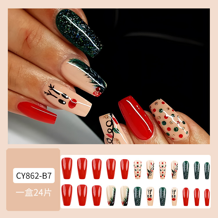 Nueva colección de uñas de navidad desgaste de uñas falsas transfronterizas desgaste de uñas parche de uñas pieza de uñas al por mayor de uñas