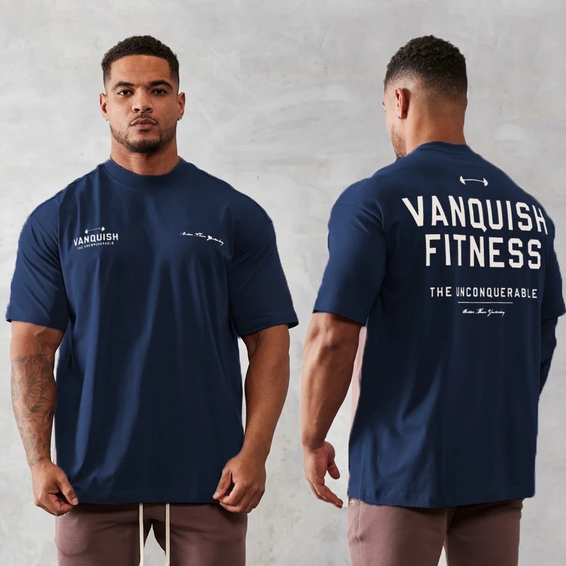 New Men's Vintage Brand T-Shirt Summer New Sports Fitness Co