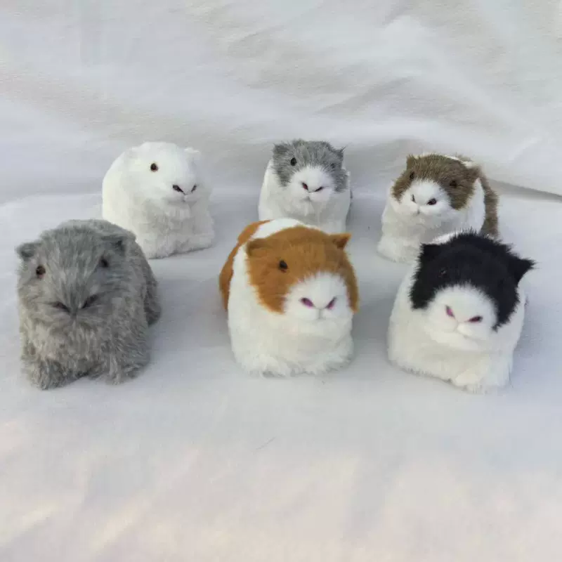跨境仿真豚鼠摆件毛绒动物仓鼠天竺家居摆件汽车内饰装饰逼真模型