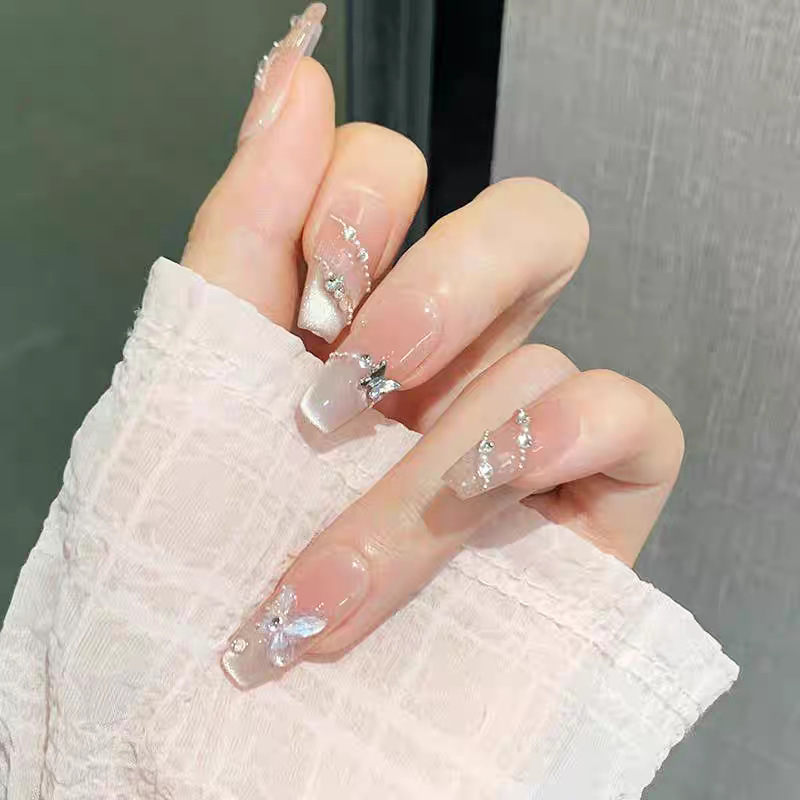 Internet Celebrity Best-Selling Designer Style Butterfly Fairy Fingertip Dreamy Galaxy High-End Luxury Wearable Nails