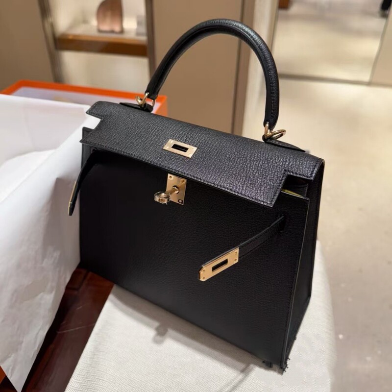 High-End Retro Kelly Bag for Women 2025 New Fashion Versatile Handbag Casual Simple Crossbody Bag Gold Buckle