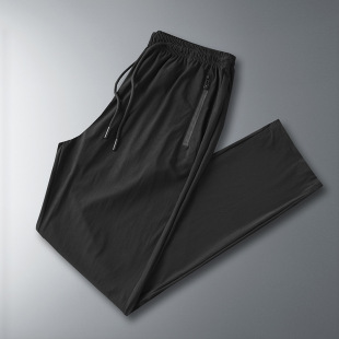 Ice Silk Pants Ultra-thin Breathable Straight Leg Pants Running Sports Pants Loose plus size Casual Long Pants Men