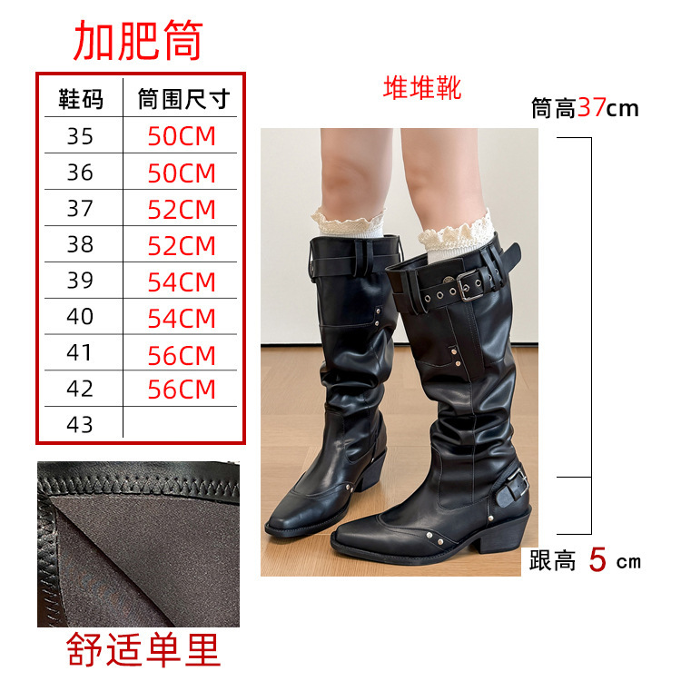 女性のための多用途のレトロブーツ 2025 新しいカーキポインテッドトゥブーツ女性のための厚いヒールスリムマーティンパイルブーツ|undefined