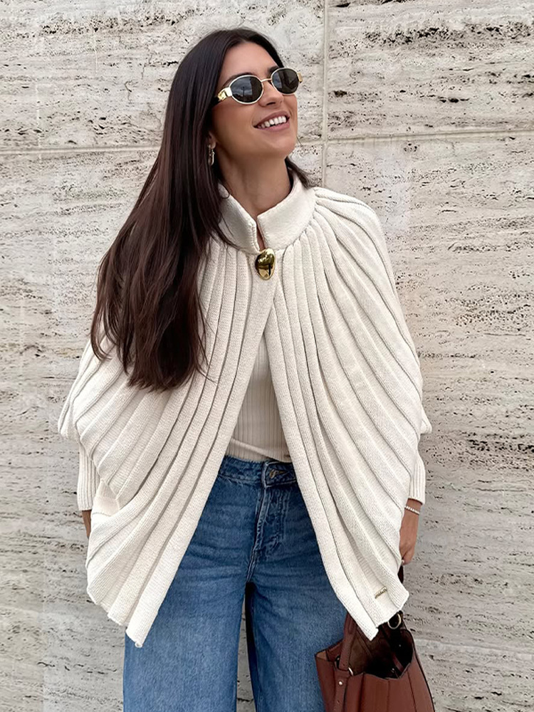 Moda nuevo temperamento de cuello alto de manga larga abrigo abrigo de lana para mujeres 2025 otoño y invierno nuevo estilo transfronterizo europeo y americano