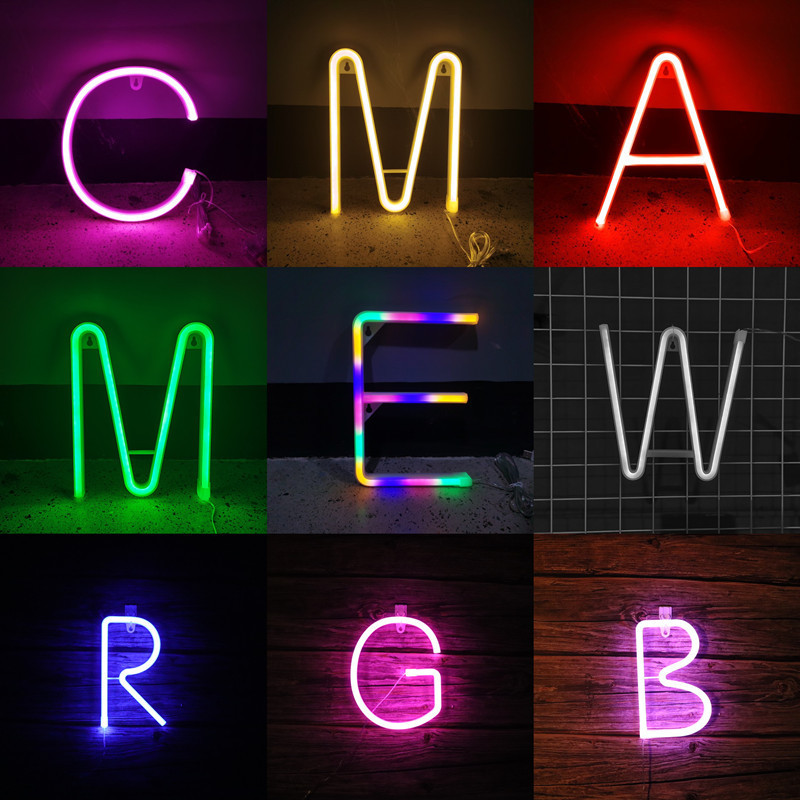 Cross-Border Led Letter Neon Light Wall Hanging Decoration Atmosphere Light Bar Birthday Proposal Scene Room Bedroom Decoration Cross-Border Led Letter Neon Light Wall Hanging Decoration Atmosphere Light Bar Birthday Proposal Scene Room Bedroom Decoration