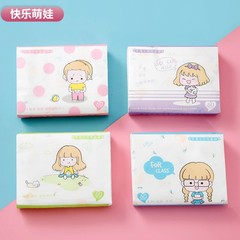 カラーのプリントは紙の包みを引き出して漫画のかわいいティッシュの紙を包んで、創意の携帯のティッシュの紙を厚くして濡れて身につけることができます。