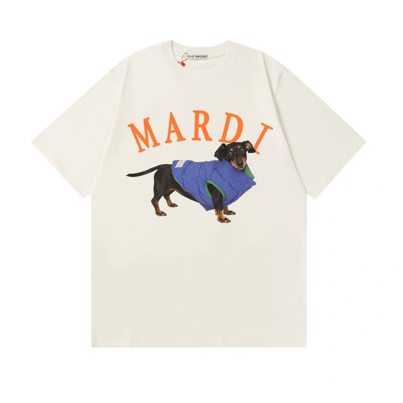 外国貿易韓国Mardi半袖女性ソーセージ犬プリント金高銀同金jennieゆるい純綿重ポンドtシャツ|undefined
