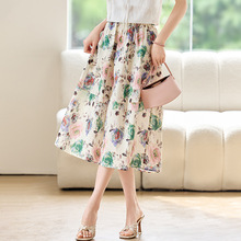 繁华小碎花半身裙女2025新款夏季薄款印花纯棉大摆裙休闲百搭裙
