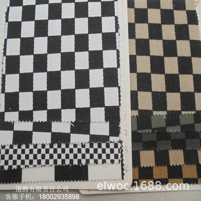Cotton printed square network cable chessboard Plaid textile geometric material square mosaic cloth 4212W