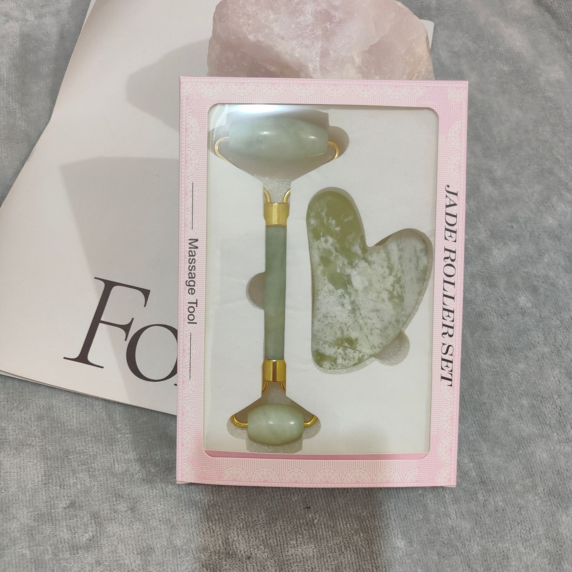 Jade roller massager color box packaging