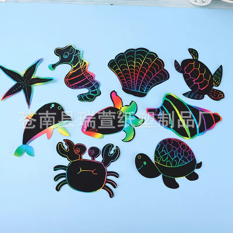 工厂现货儿童刮刮益智玩具刮刮画制作 创意学生涂鸦刮画纸批发