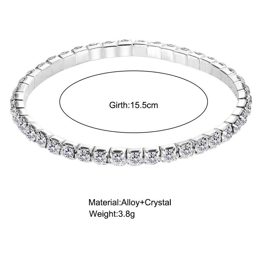 Cross-border Venta caliente tobilleta elástica europea y americana multi-capa completa de diamantes tobilleta creativa simple brillante de diamantes cubanos al por mayor