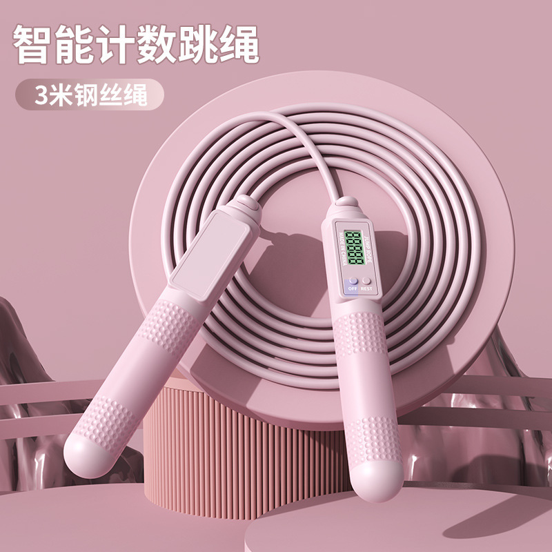 成人款两用跳绳智能计数钢丝绳体育用品家用无绳运动负重跳绳跨境|undefined