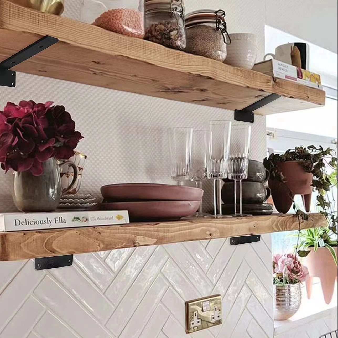Wall iron art wall triangle bracket cross -border dedicated settings frame wall -mounted partition heavy support shelves