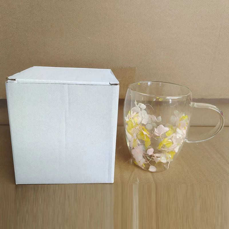 真花高颜値二重グラス高ホウ素シリコンクロスボーダー卸売り品ドライカップコーヒーカップ牛乳ジュースカップ|undefined