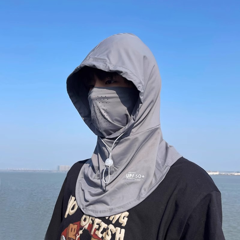 Máscara de protección solar para hombres cubre toda la cara y protege el cuello. en verano, el hielo protege el cuello y la capucha del cuello. conduce en bicicleta y cubre el cuello.
