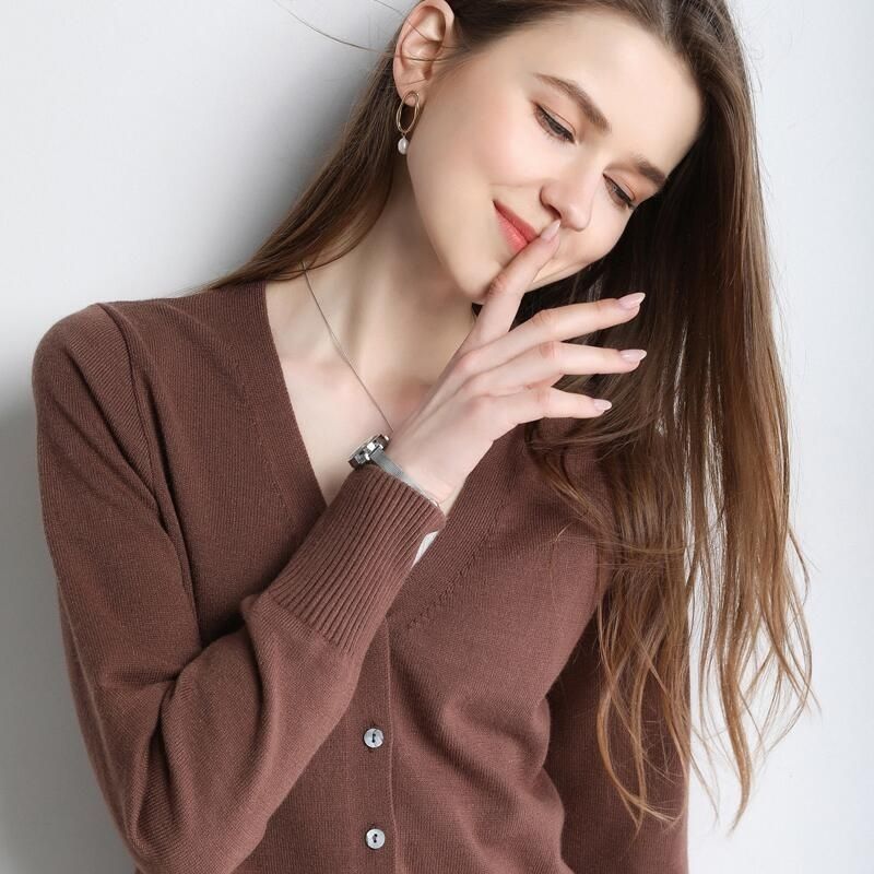 针织开衫女毛衣外套秋冬新款外穿长袖宽松韩版洋气开衫上档次外搭|undefined