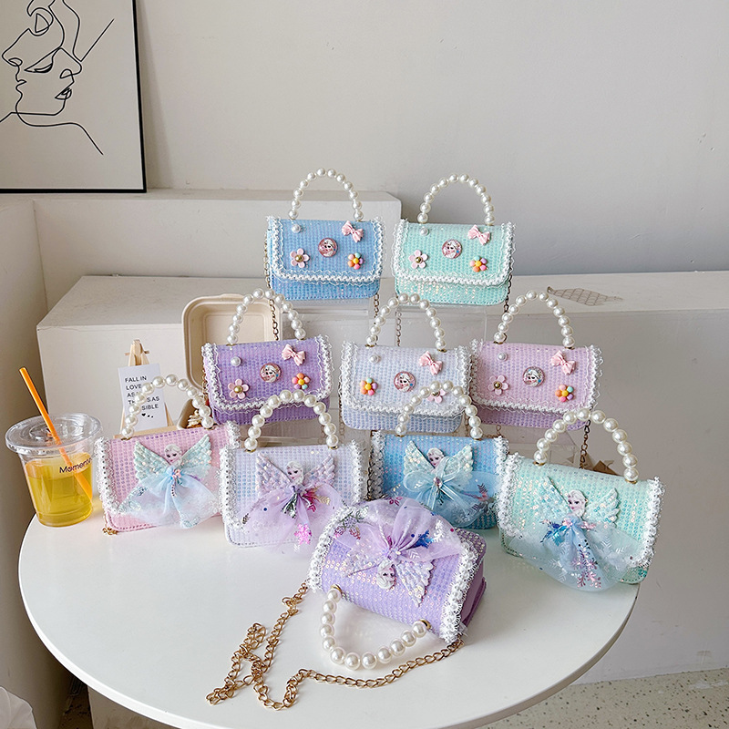 Bolsos populares de este año, bolsos accesorios de niñas, bolsos de perlas de moda, bolsos de hombro para niños coreanos.
