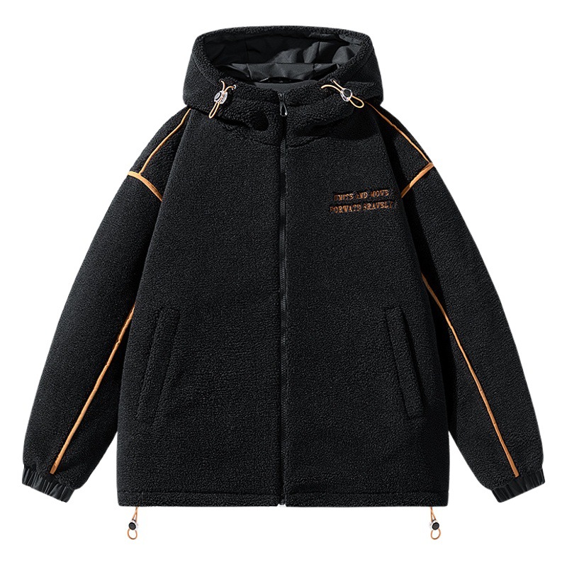 Abrigo de lana de cordero para hombre otoño e invierno 2023 nuevo abrigo acolchado de algodón jinjiang abrigo acolchado de algodón grueso forrado de lana abrigo par abrigo acolchado de algodón de invierno