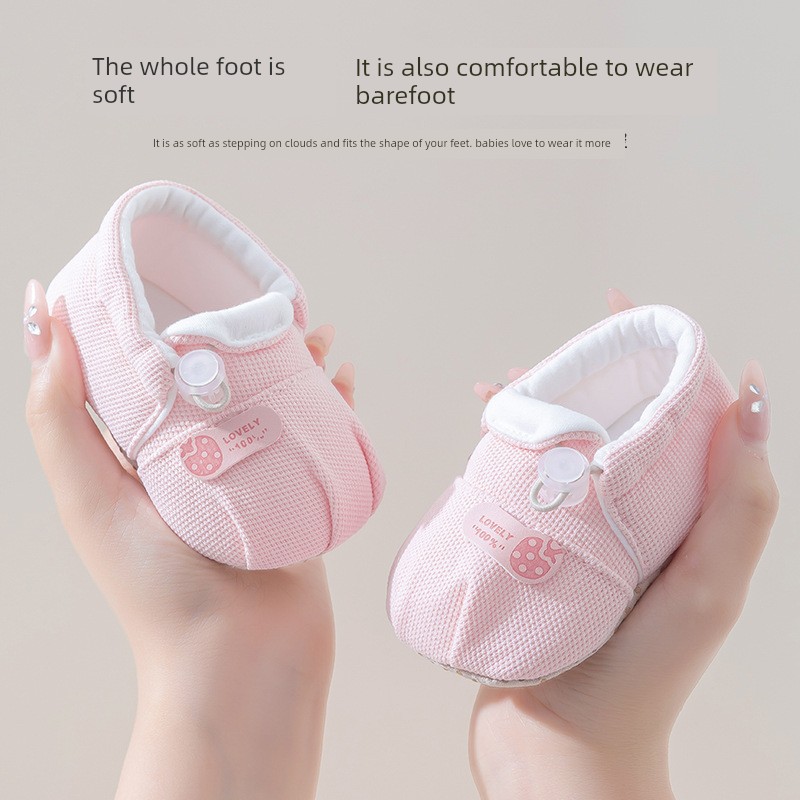 Autumn and Winter Baby Shoes for 3-6-9 Months Old, 12-Month-Old Baby Shoes, Soft-Soled, Non-Slip, Pre-Walking Shoes, Newborn Shoes That Don'T Fall Off