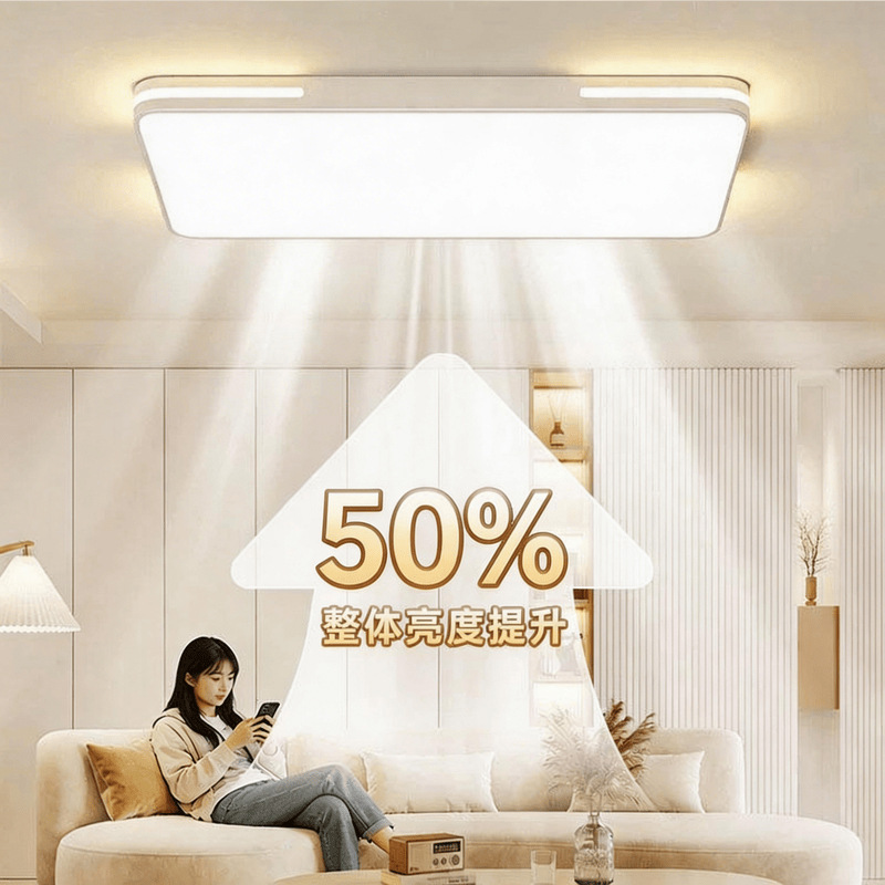 Qiao Zhi iluminación protector de ojos lámpara de sala de estar LED lámpara de techo 2026 nueva combinación de atmósfera moderna y simple paquete de casa completa