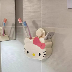 インかわいい KT 猫浴室パンチフリー壁掛け収納ボックス漫画収納歯磨き粉歯ブラシ壁掛け収納ボックス