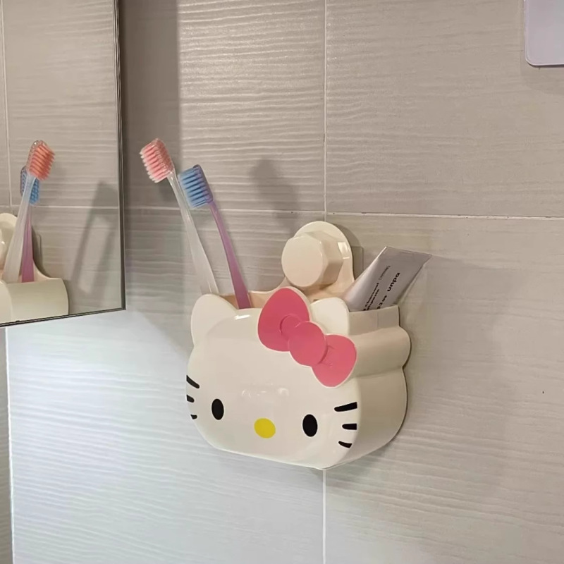 インかわいい KT 猫浴室パンチフリー壁掛け収納ボックス漫画収納歯磨き粉歯ブラシ壁掛け収納ボックス|undefined