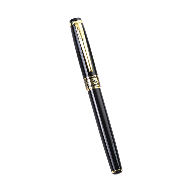 Fábrica al por mayor en stock pluma de metal negro firma pluma publicidad Impresión logotipo alta-pluma de metal de regalo de negocios de gama alta