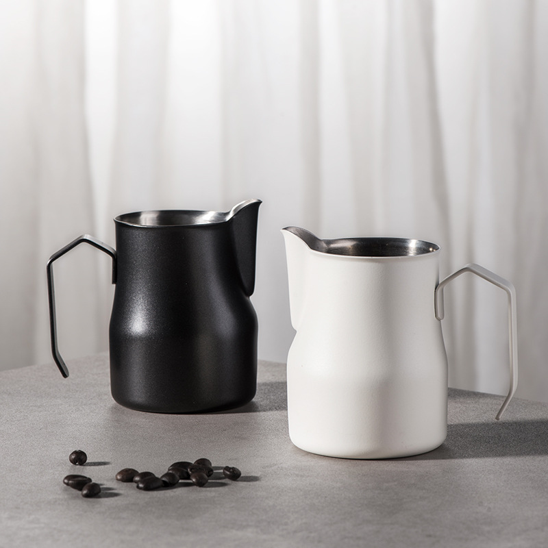 Milk foam cup coffee latte art cylinder 304 stainless steel Italian latte art cup pointed mouth latte art pot fancy milk cup wax cup