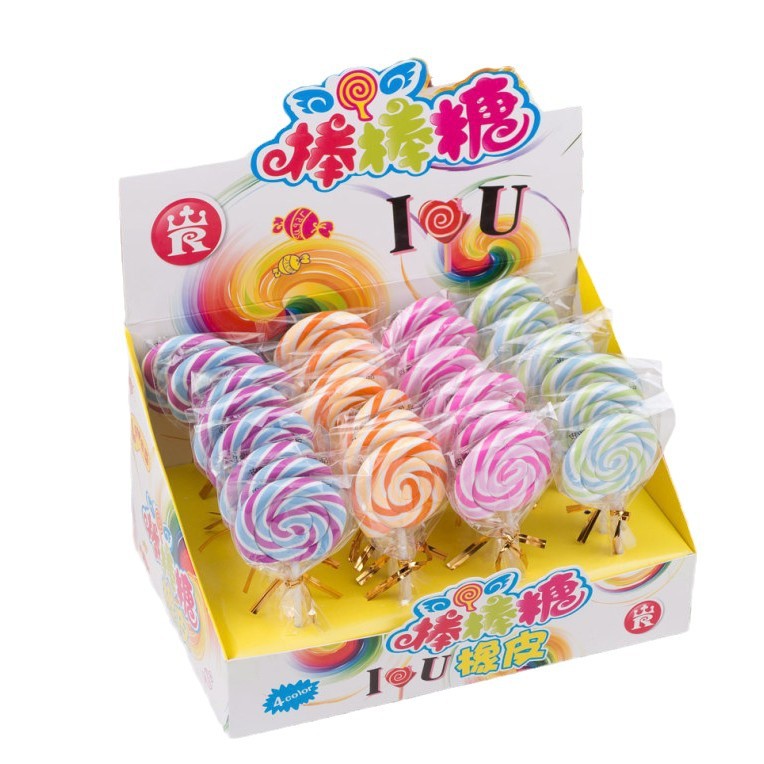 Eraser TPR Lollipop embalaje simulado goma He Rong goma al por mayor estudiantes premios varillas de aprendizaje