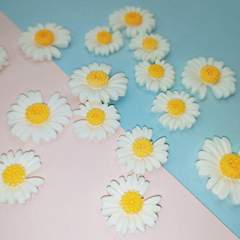 Internet Celebrity Daisy DIY Resin Flower Accessories Notch Chrysanthemum Hair Accessories Hairpin Hairpin Material Mobile Phone Case Beauty