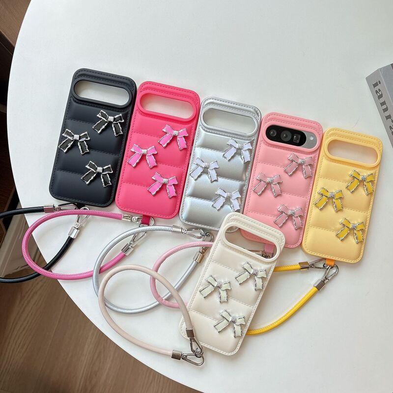 Suitable for Google Pixel 10Pro Phone Case, Google 9A Bow Tie 8Pro down Jacket Lanyard Protective Cover Suitable for Google Pixel 10Pro Phone Case, Google 9A Bow Tie 8Pro down Jacket Lanyard Protective Cover